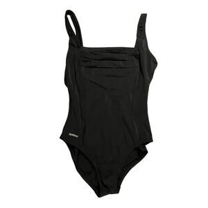 SPEEDO One Piece Swimsuit Womens 8 Black Athletic Training Cross Back Lap Swim